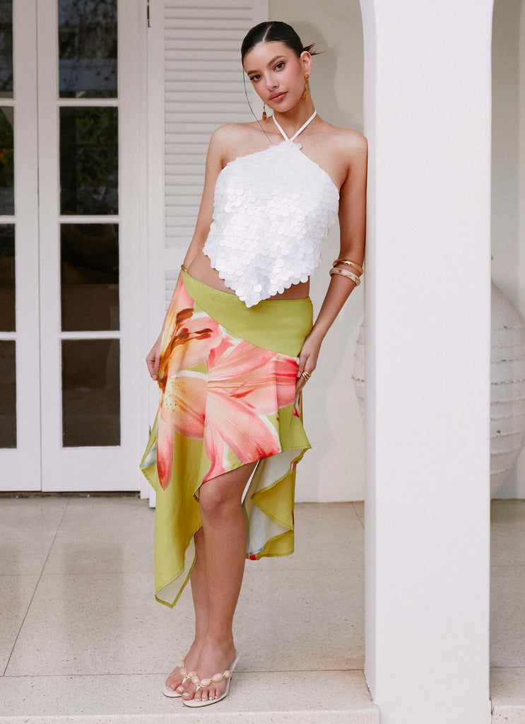 Tijana Beaded Halter Top - Ivory