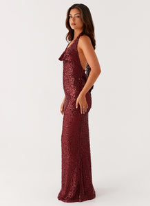 Treasured Sequin Maxi Dress - Fuchsia