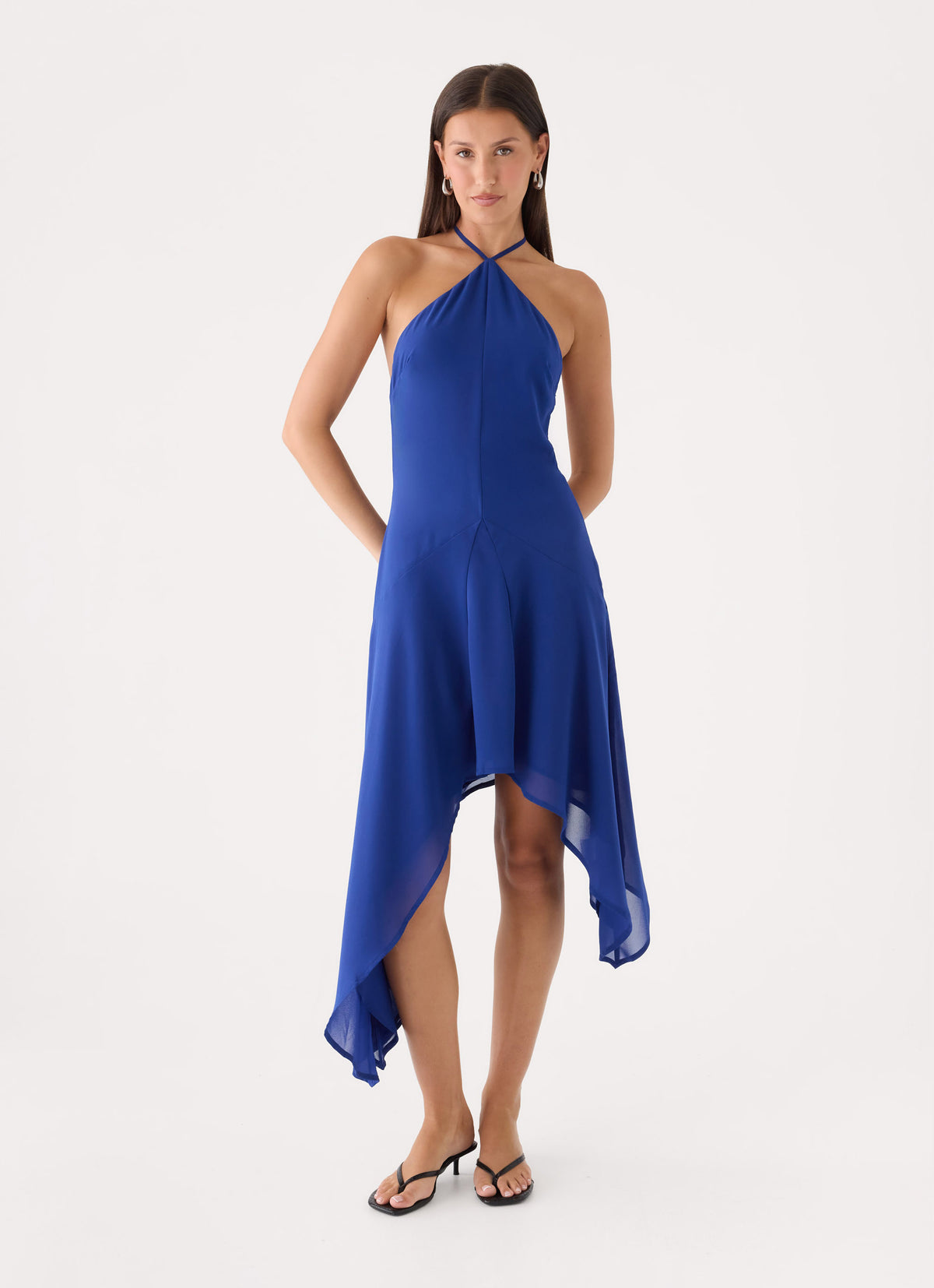 Tunelia Asymmetric Midi Dress - Blue