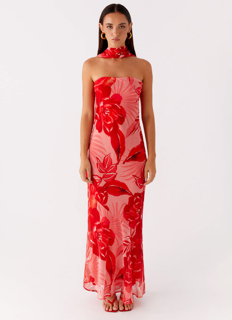 Under The Pagoda Maxi Dress - Sicily Sunsets Print