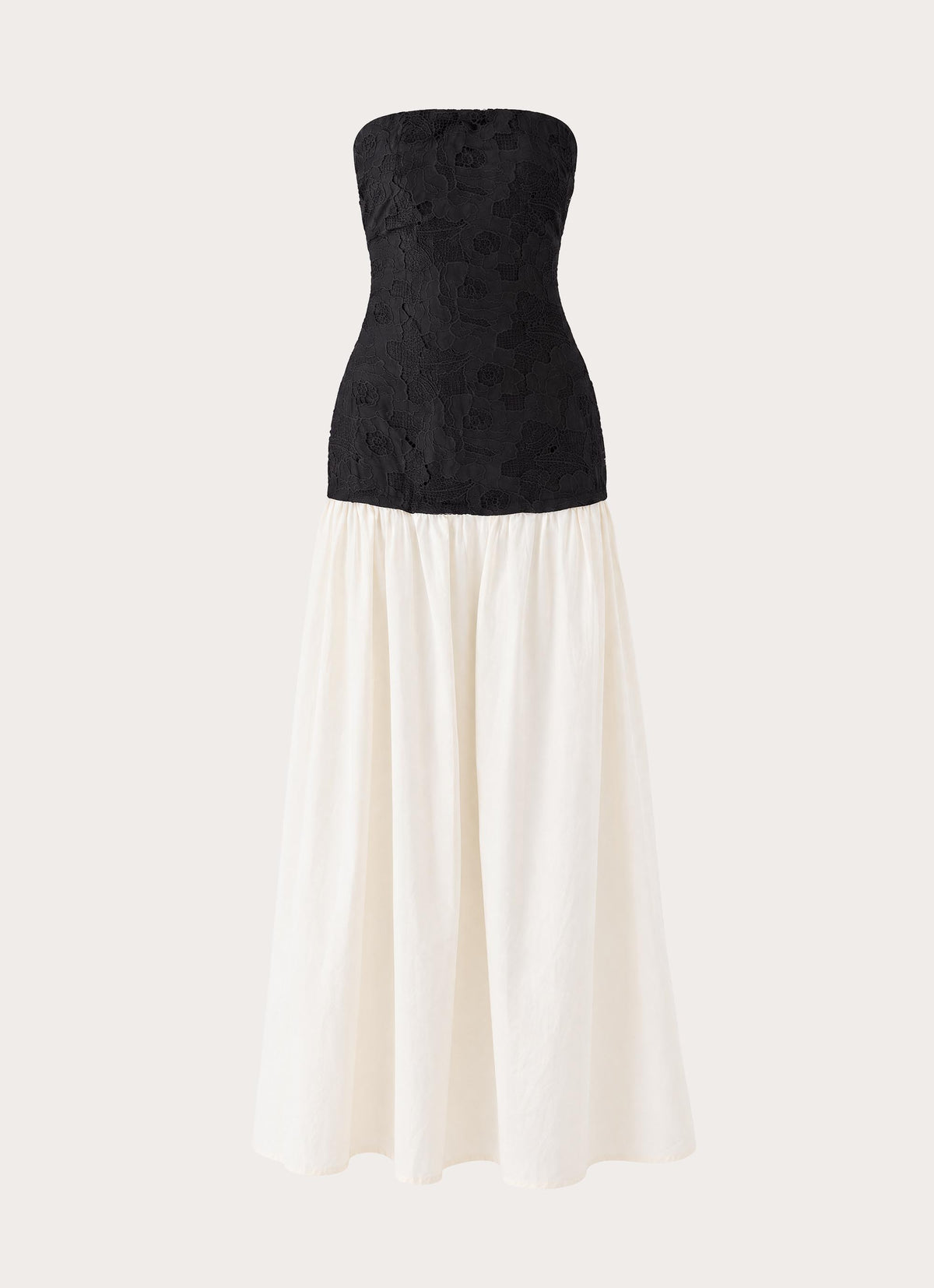Valette Lace Maxi Dress - Ivory/Black