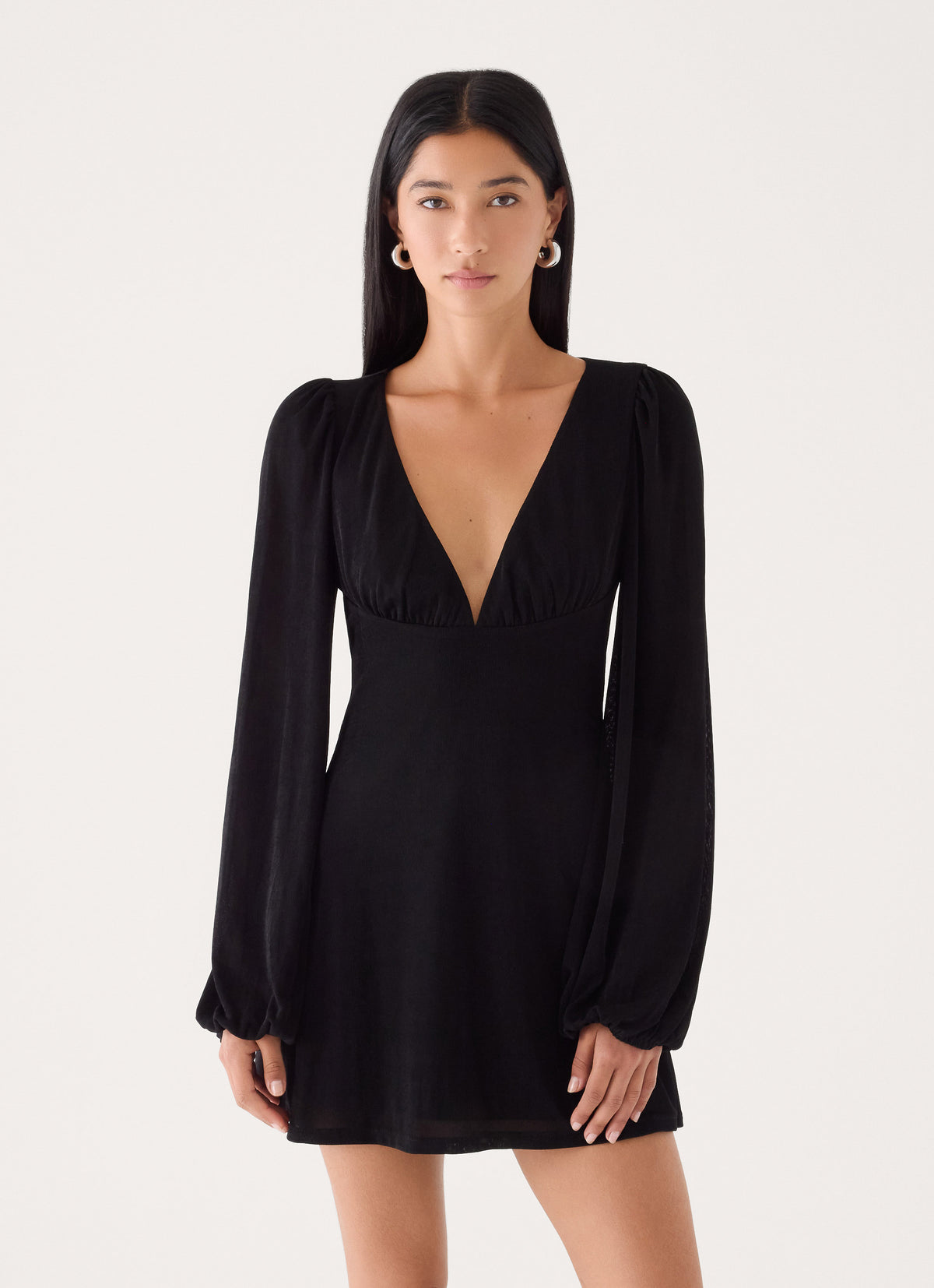 Venus Affair Long Sleeve Mini Dress - Black