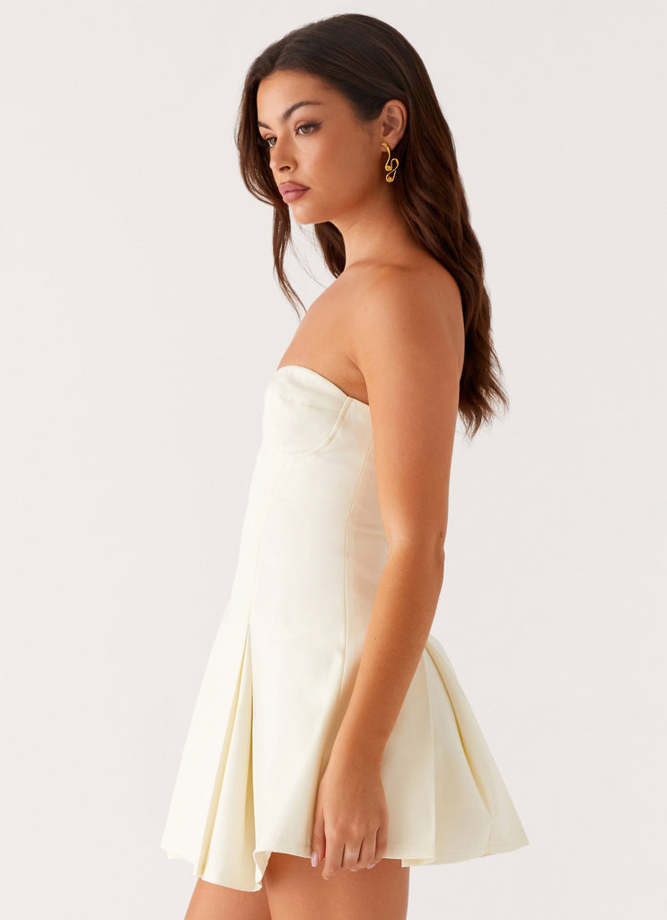 Victoria Strapless Mini Dress - Butter