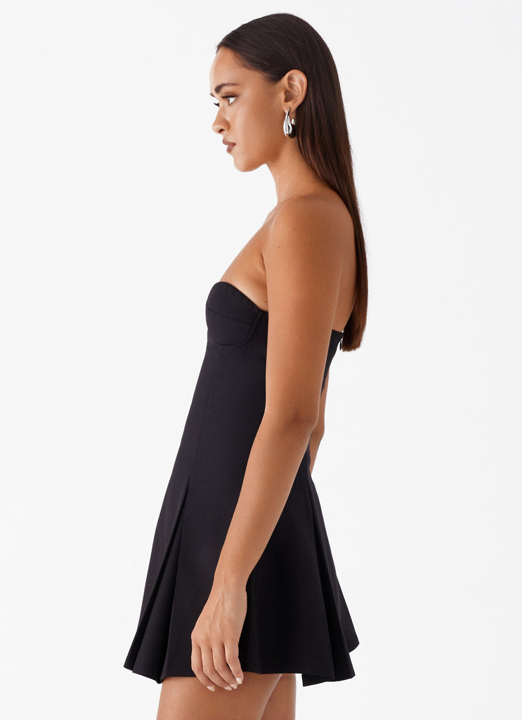 Victoria Strapless Mini Dress - Black