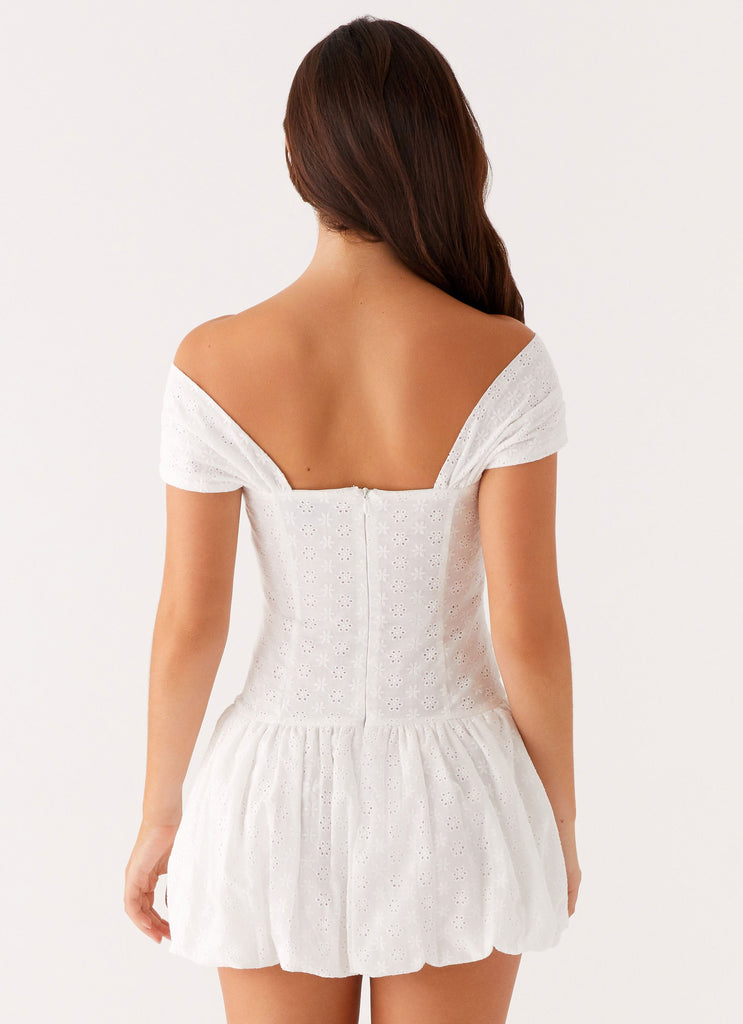 Vida Off Shoulder Mini Dress - White