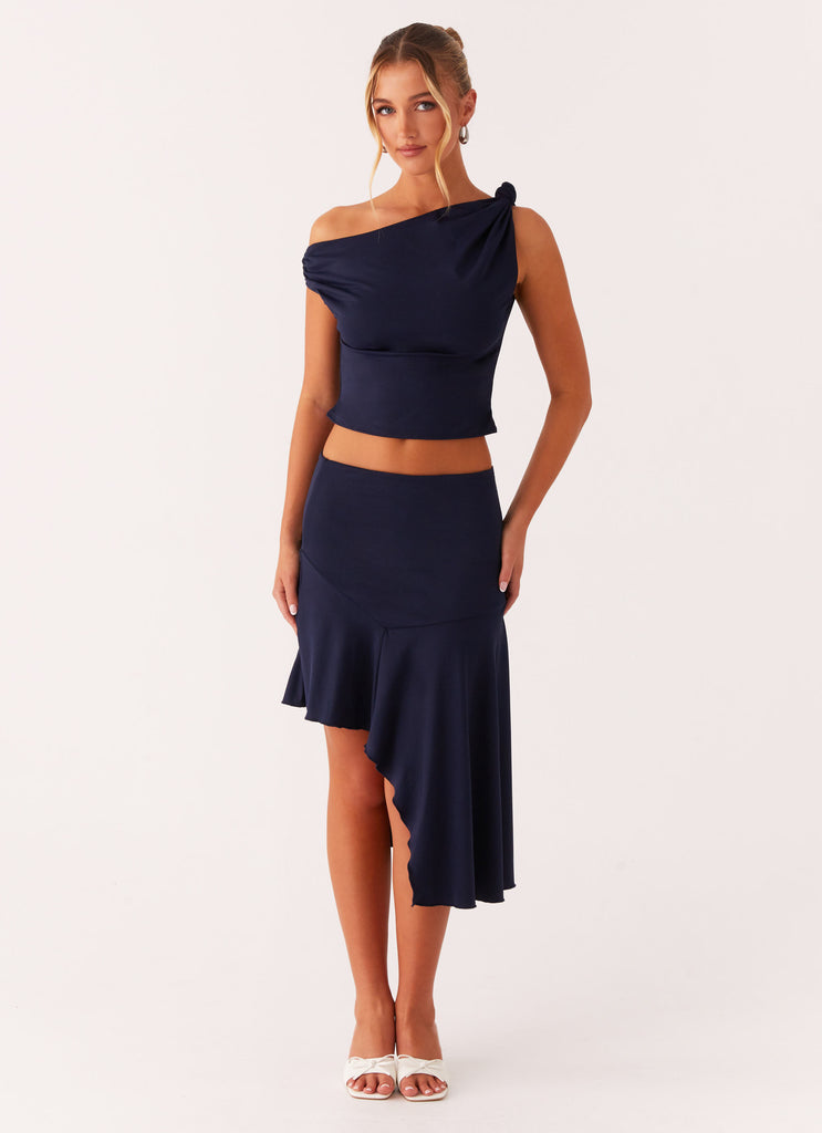 Viola Midi Skirt - Navy