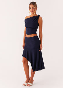 Viola Midi Skirt - Navy