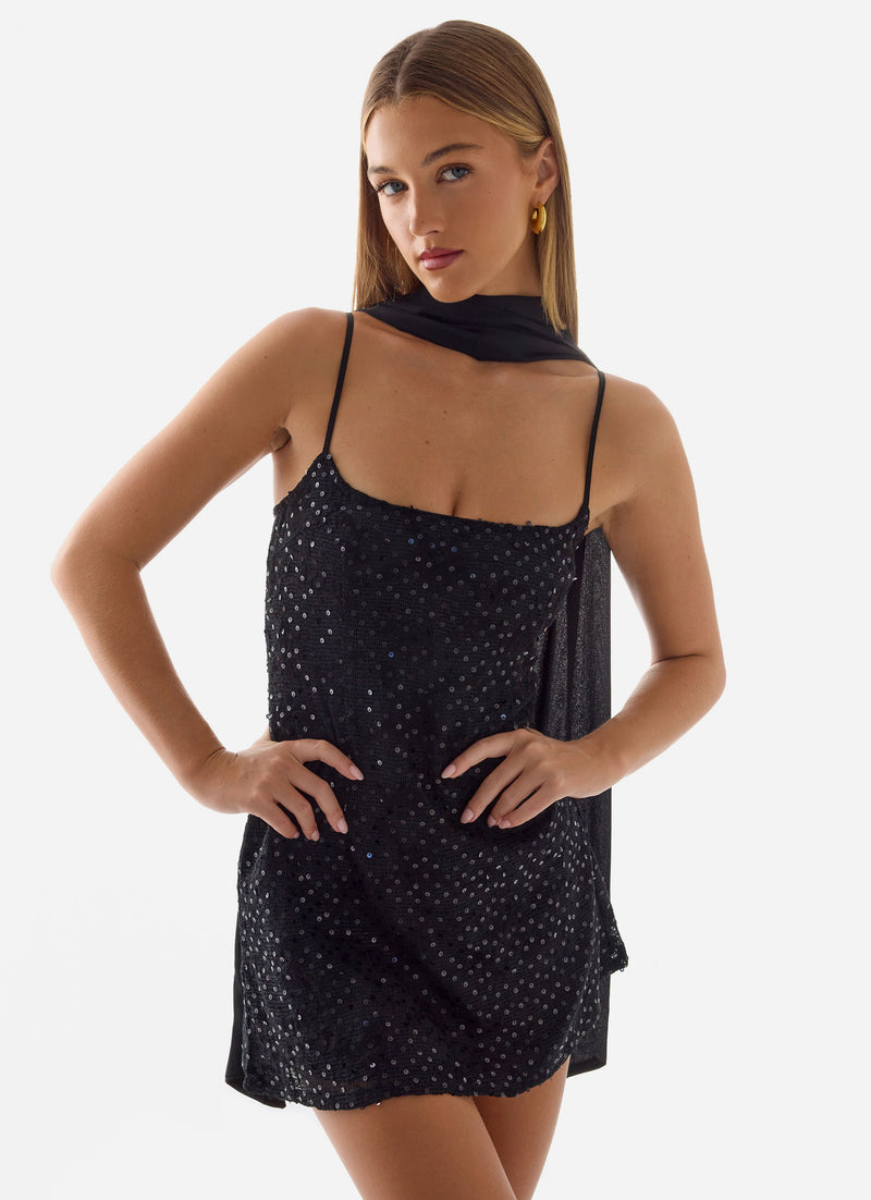 Vision Sequin Mini Dress - Black