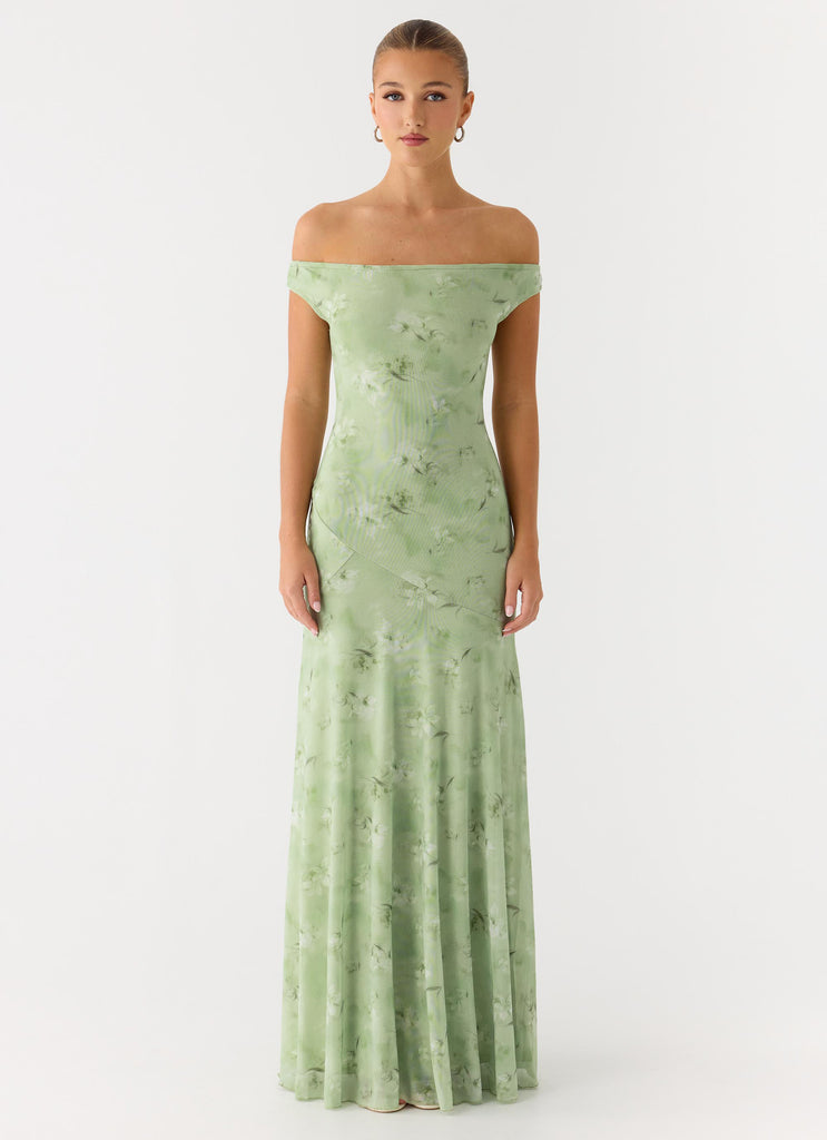 Wasting Time Maxi Dress - Blurred Lime