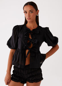 Western Wind Tie Top - Black