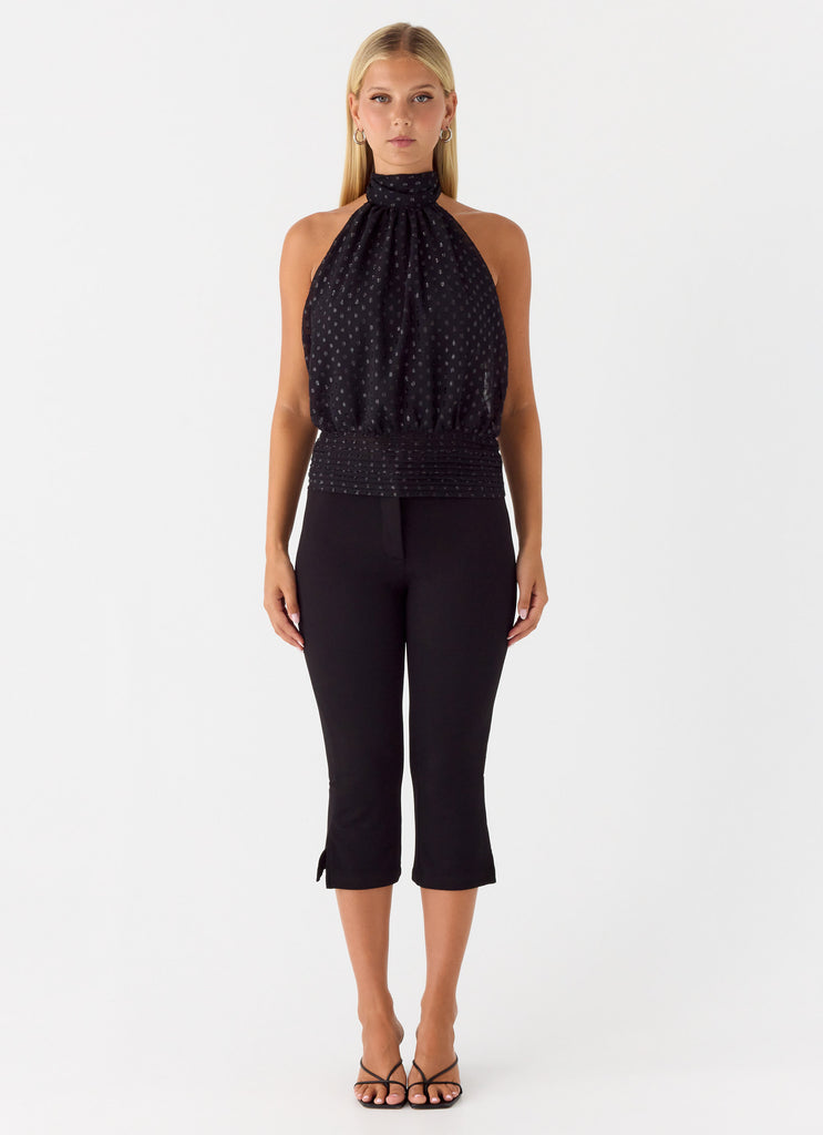 Willow Chiffon Top - Black Spot