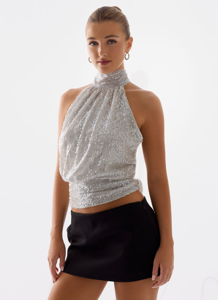 Willow Sequin Top - Silver