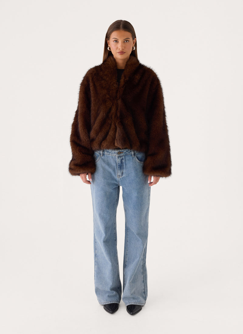 Xavier Faux Fur Jacket - Smokey Fox
