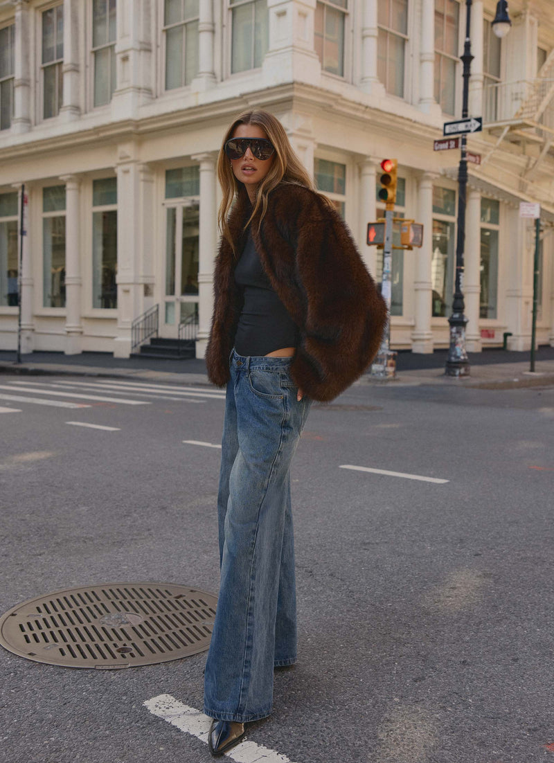 Xavier Faux Fur Jacket - Smokey Fox