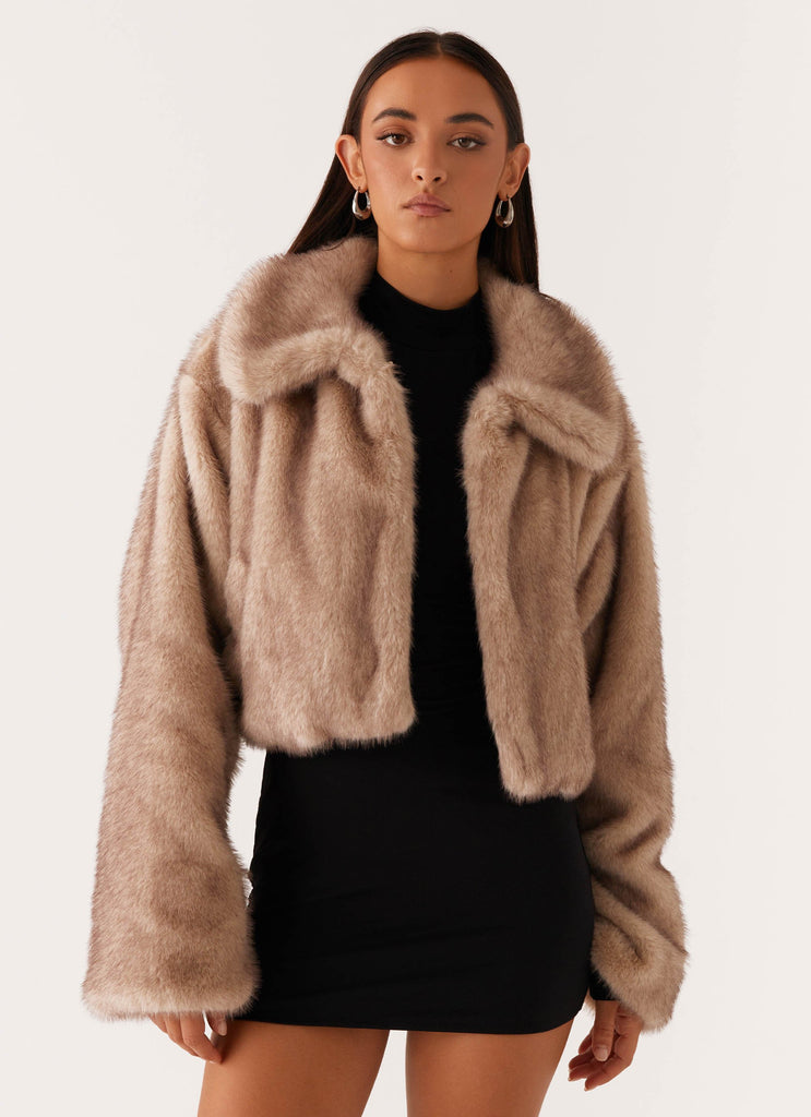 Yasmina Faux Fur Jacket - Beige