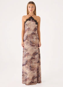 Zamarita Halter Maxi Dress - Golden Tiger