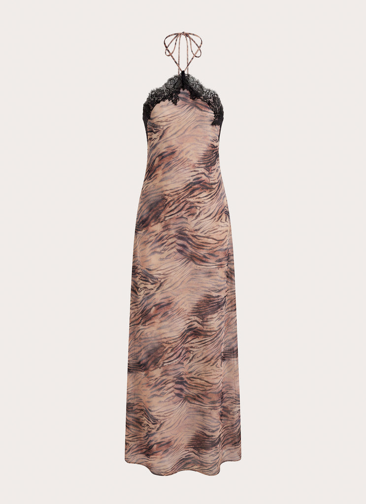 Zamarita Halter Maxi Dress - Golden Tiger