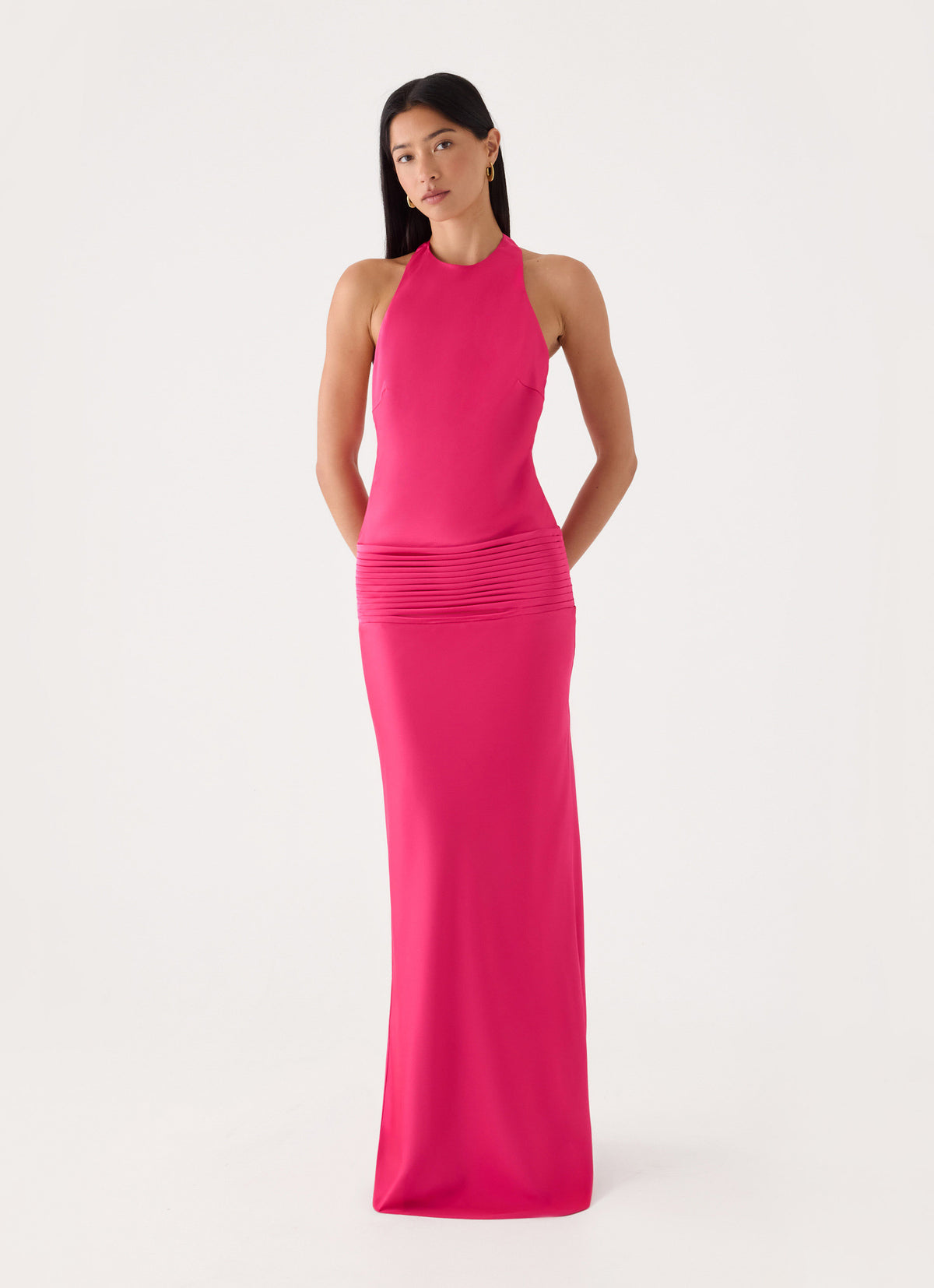 Zarita Halter Maxi Dress - Fuchsia
