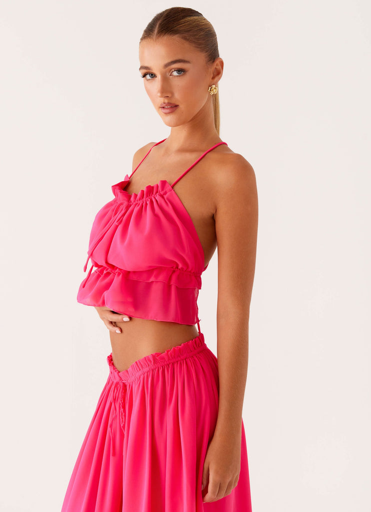 Zaya Backless Top - Fuchsia