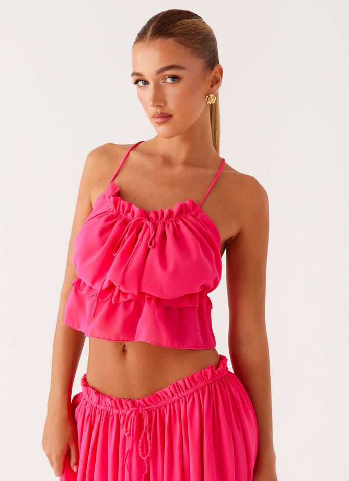 Zaya Backless Top - Fuchsia