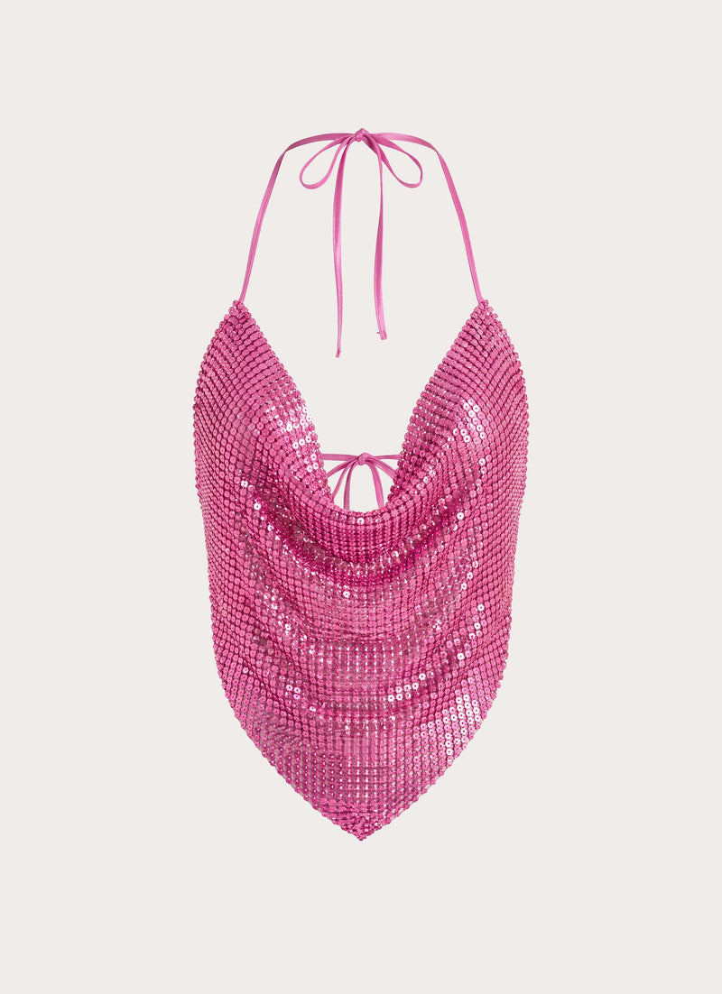 Zia Chainmail Top - Pink