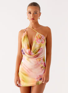 Bohemian Bliss Mesh Mini Dress Sunburst Floral 6 Peppermayo