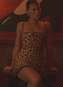 Aneira Sequin Mini Dress - Shimmer Leopard