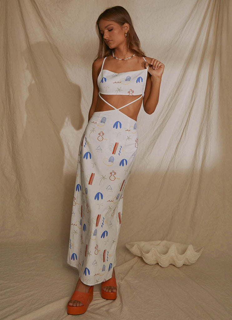 Natural Muse Linen Maxi Dress - Santorini - Peppermayo