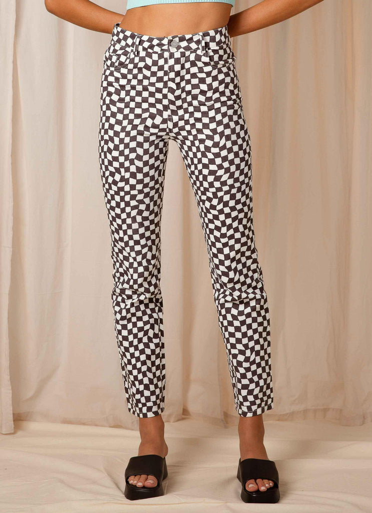Electric Avenue Pants - Warped Check - Peppermayo