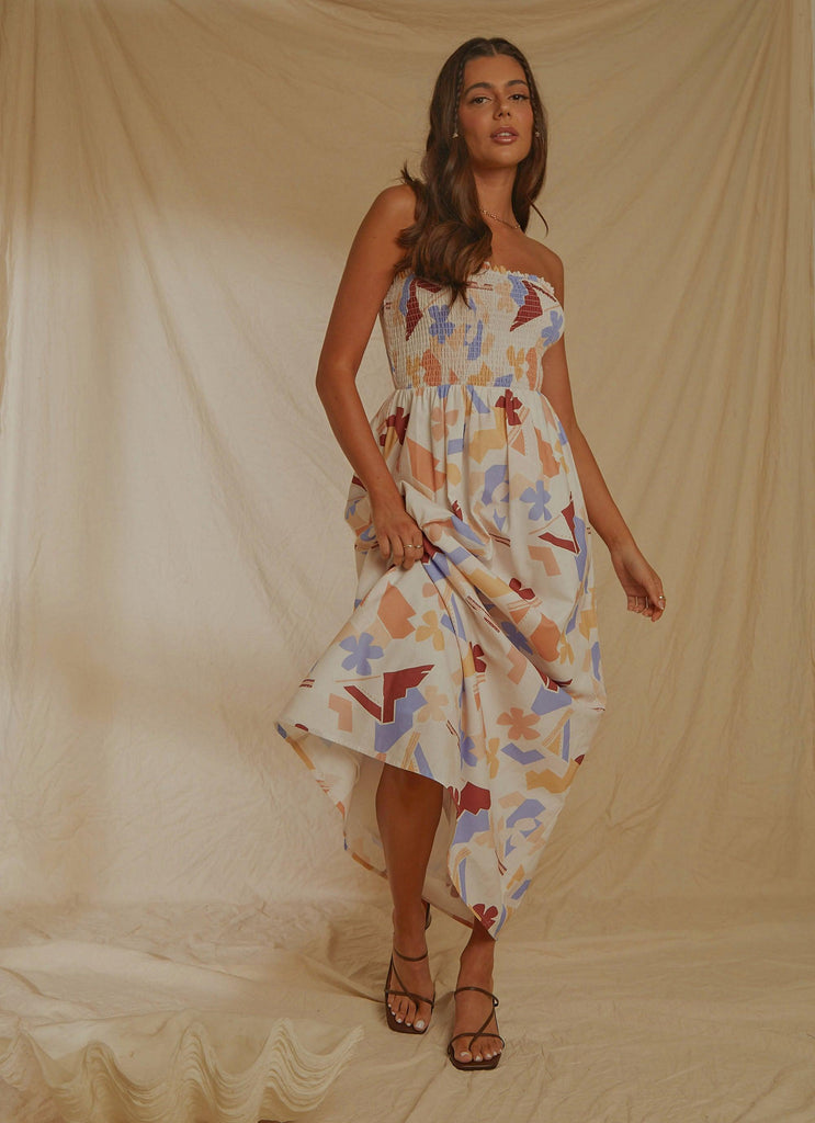 Holiday Sun Maxi Dress - Abstract Resort - Peppermayo