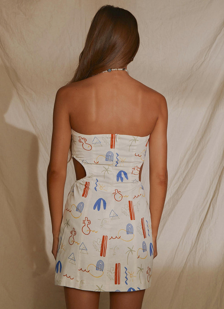 Miya Linen Mini Dress - Santorini - Peppermayo