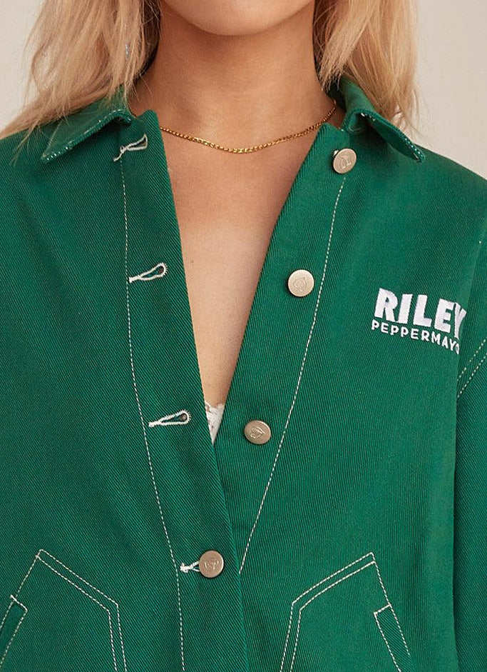 Pit Stop Drill Shirt - Military Green