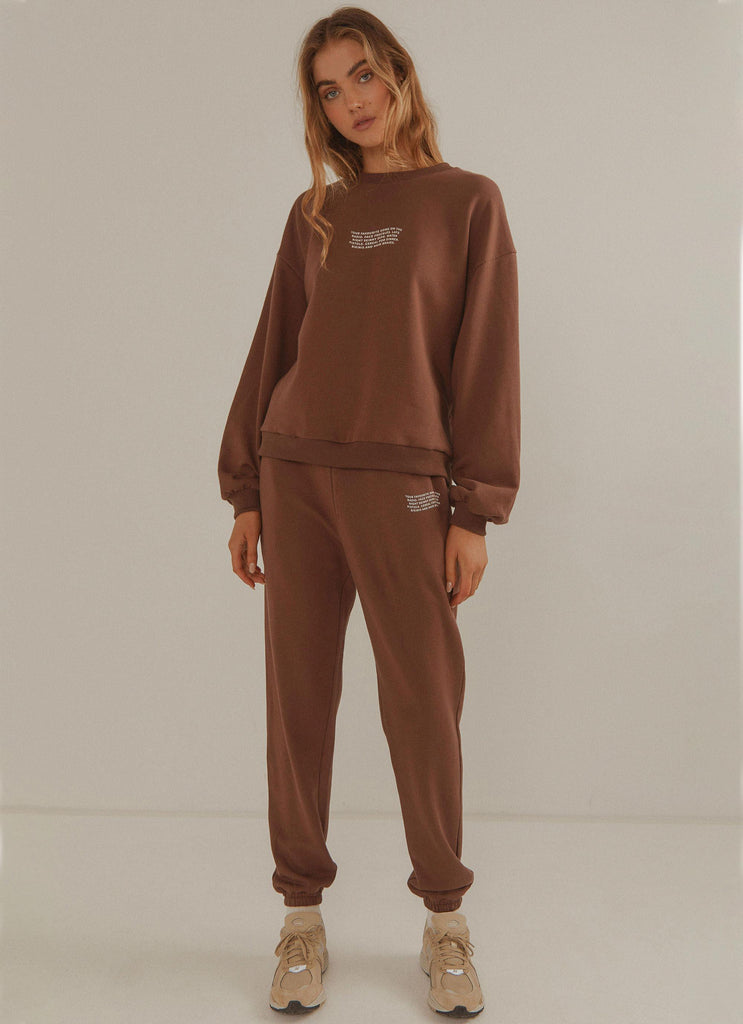 Holiday House Sweatpant - Choc Brown - Peppermayo