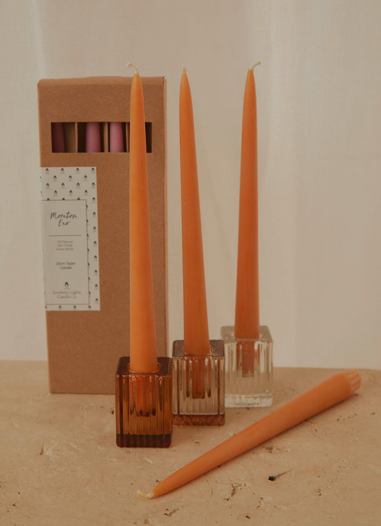 Moreton Eco Taper Candle Pack of 4 - Orange - Peppermayo