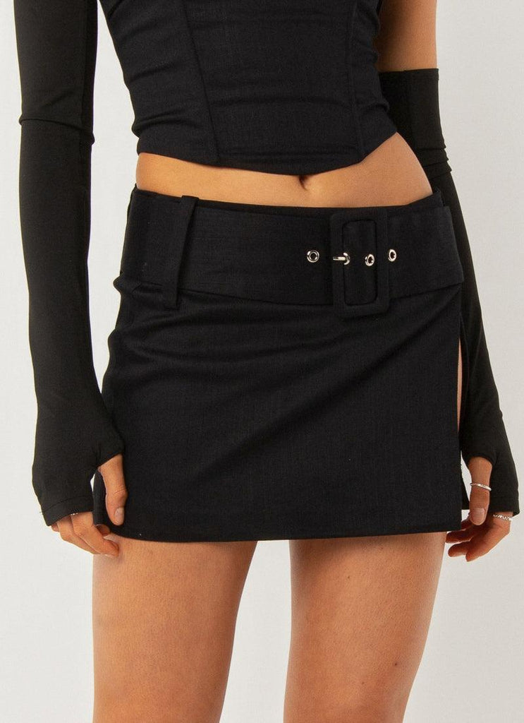Cosmos Mini Skirt - Black - Peppermayo