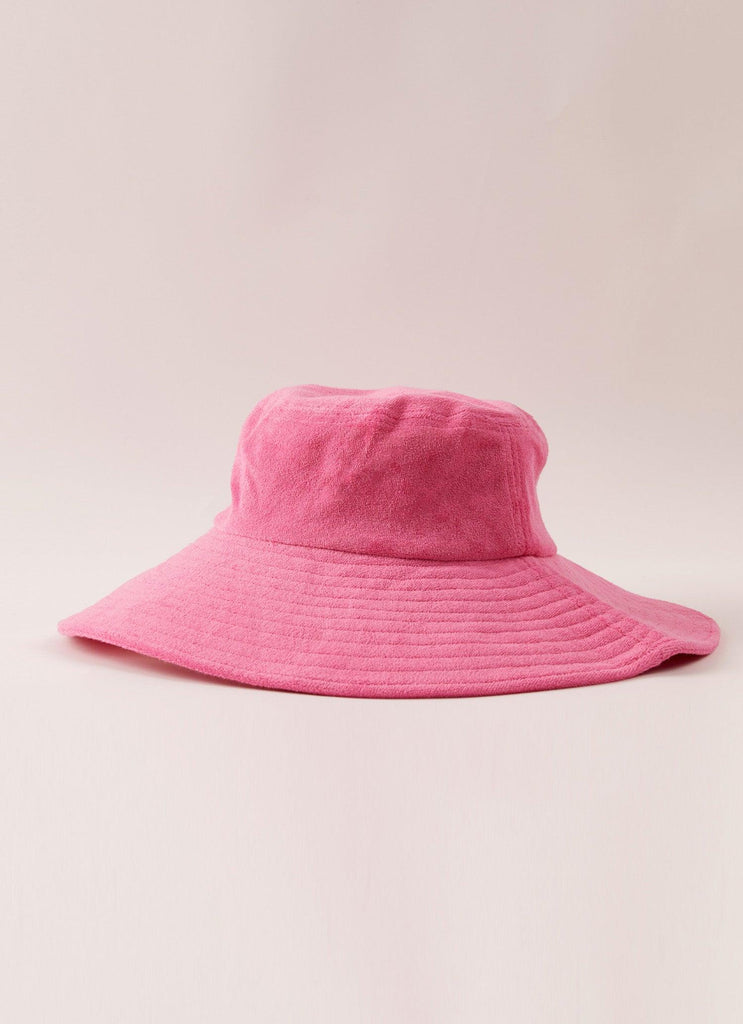 Sundazed Oversized Terry Bucket Hat - Perry Pink - Peppermayo