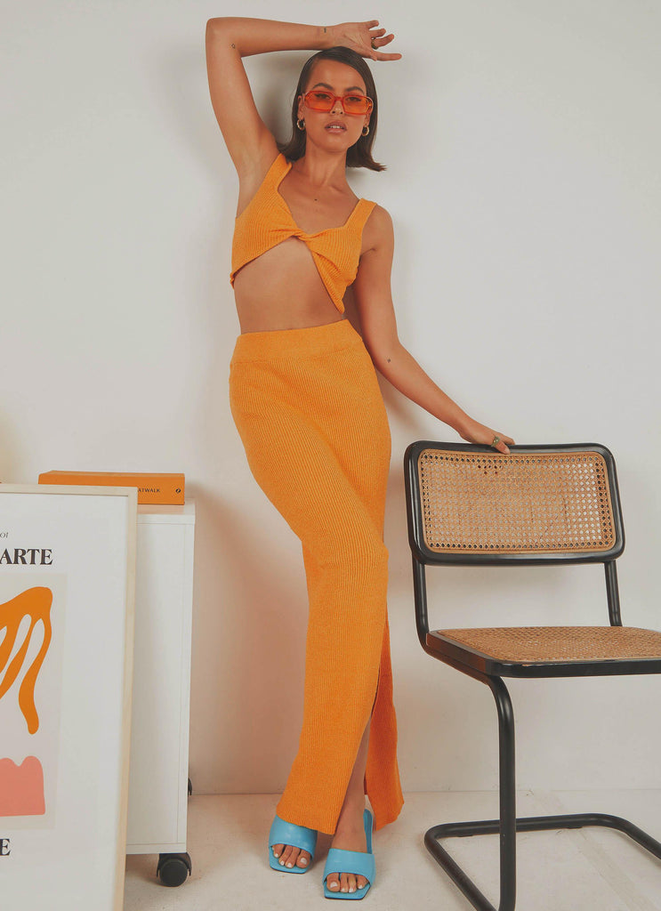 Soraya Midi Skirt - Orange - Peppermayo