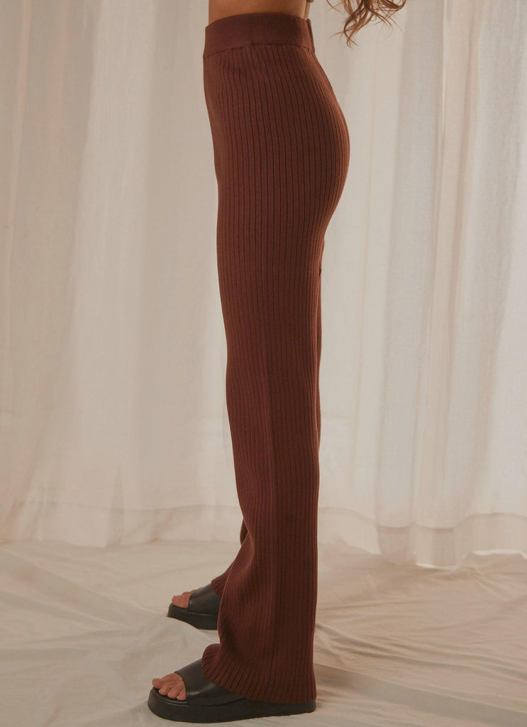 Only Vice Knit Pants - Chocolate - Peppermayo