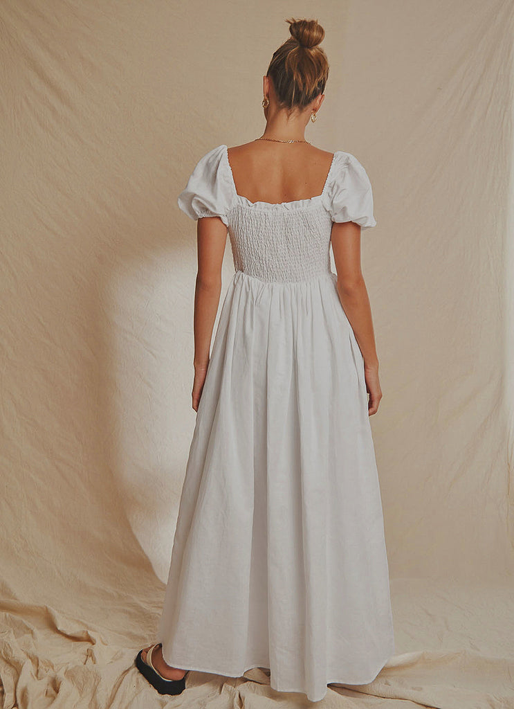 Florence Linen Maxi Dress - White