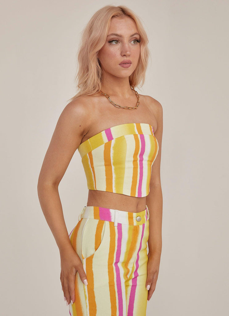 Refreshments Bustier Top - Sunset Stripe - Peppermayo