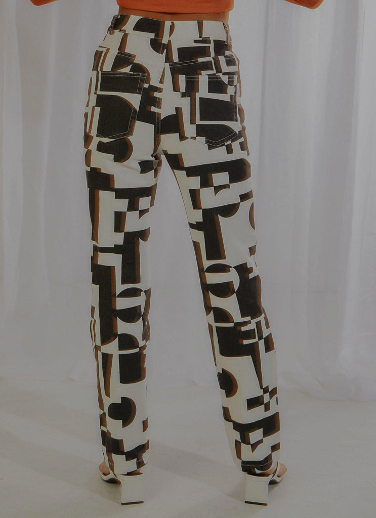 Electric Avenue Pants - Black and White Geo - Peppermayo