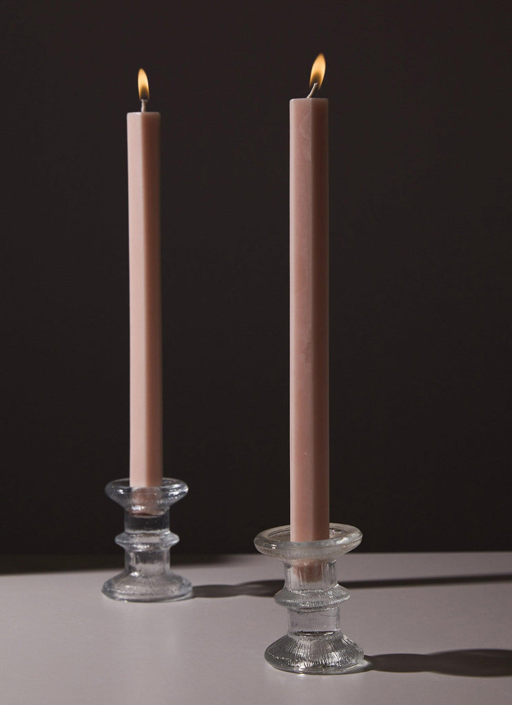 Moreton Eco Hexagonal Dinner Candle 2 Pack - Antique Pink - Peppermayo
