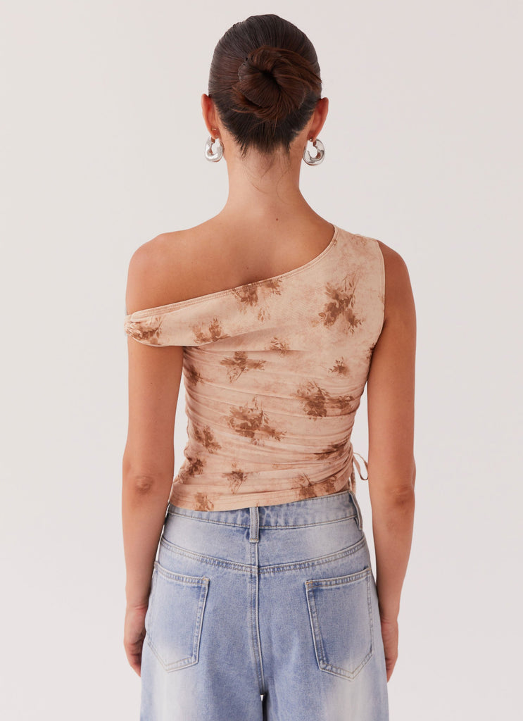 Til Sunrise Off The Shoulder Top - Taupe Smoke