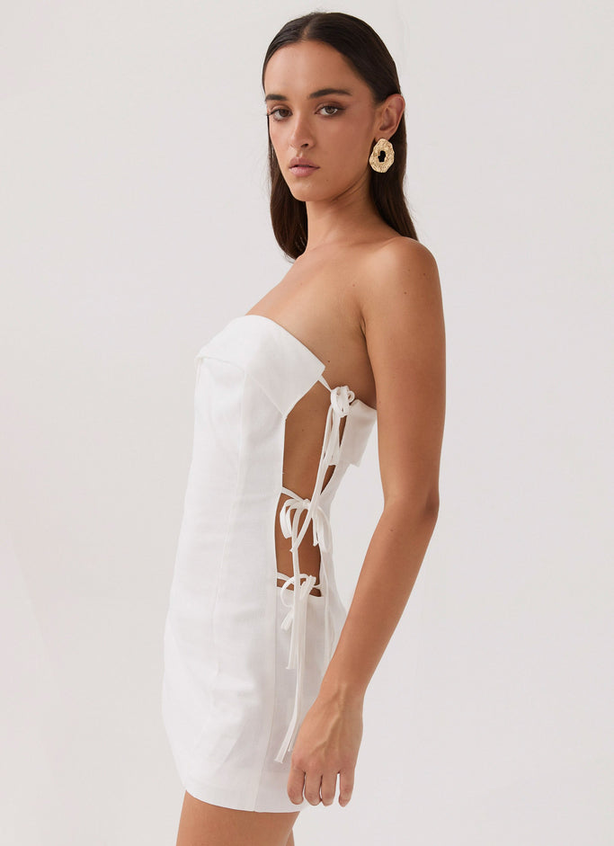 Aura Tie Tube Dress - White