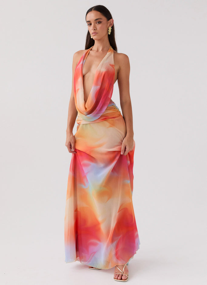 Elysia Chiffon Maxi Dress - Rainbow