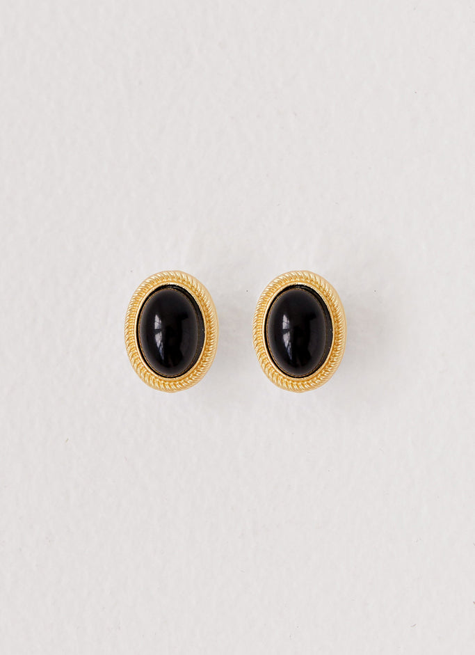 Calais Opal Earrings - Black