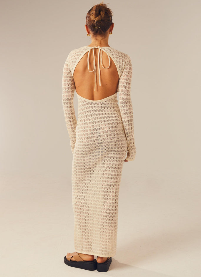 Love Galore Crochet Maxi Dress - Ivory