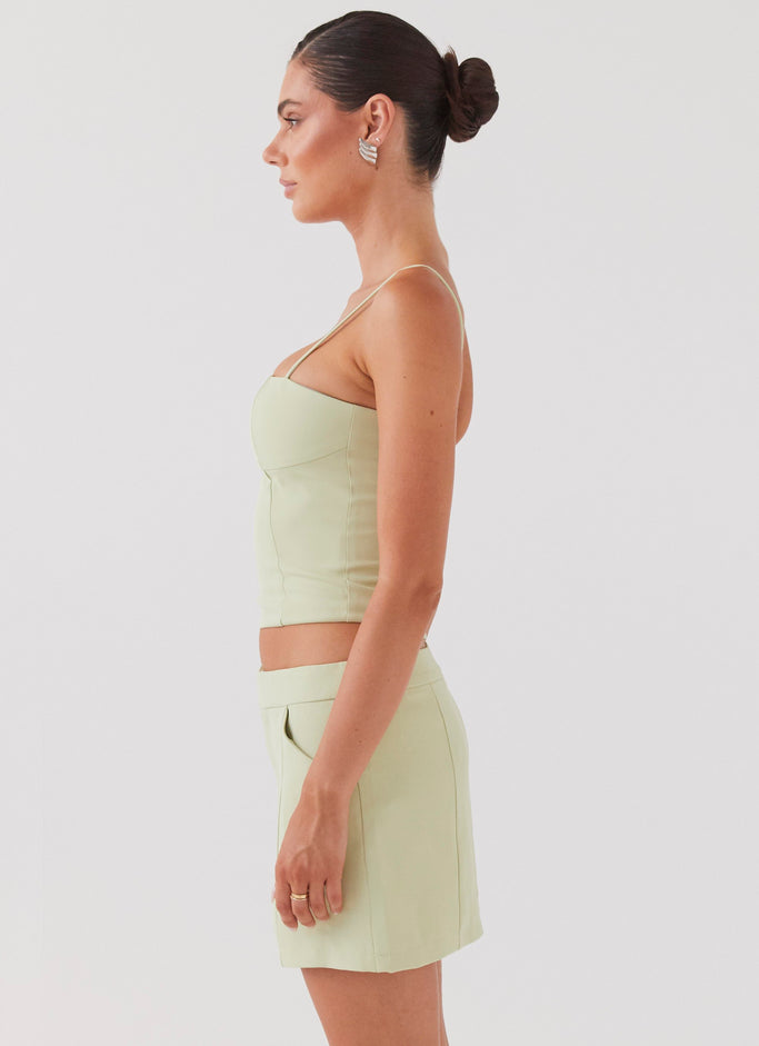 Eliana Suit Mini Skirt - Green Zest