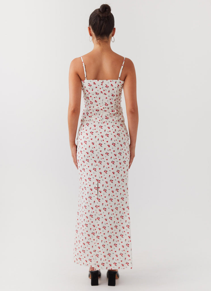 Ariana Linen Maxi Skirt - Poppy Floral