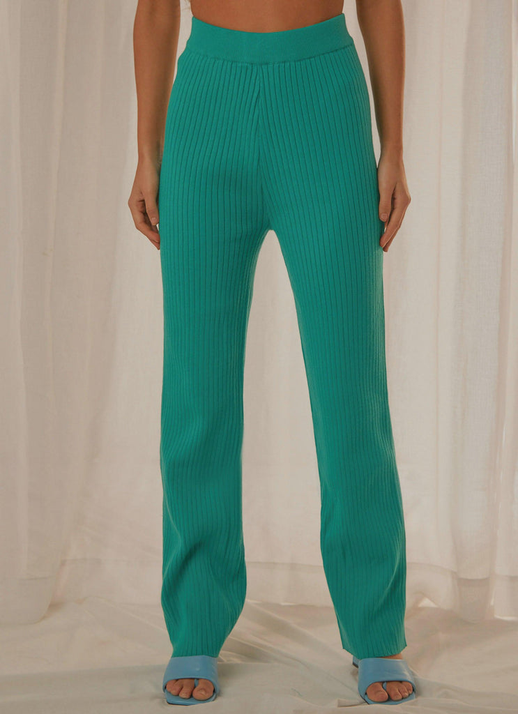 Only Vice Knit Pants - Jade Green - Peppermayo
